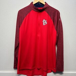 MLB St. Louis Cardinals Baseball Majestic Coolbase XXL Quarter Zip